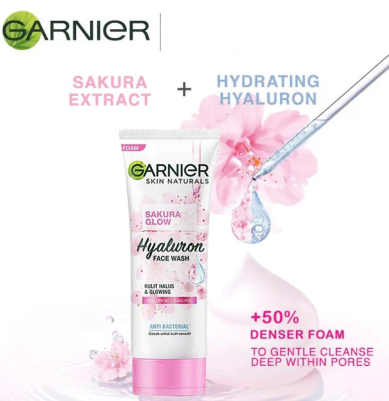 فوم شستشو صورت گارنیر مدل SAKURA GLOW حجم 100 میل